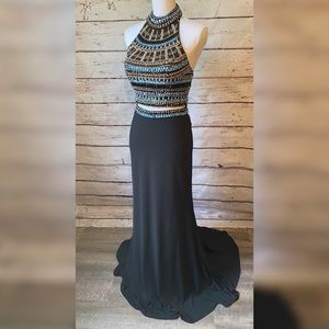 NWT Dave & Johnny Jeweled 3/4 prom dress
